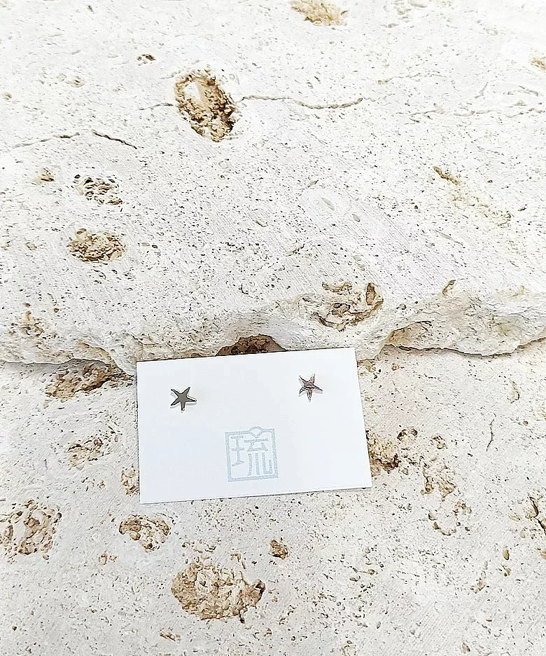 【SALE】沖縄手作銀細工「琉」 / 海星耳飾
