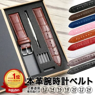 【楽天1位×167冠】 時計 ベルト 革 腕時計 牛革 本革 レザー ワニ皮型押し 薄め バネ棒 交換工具付き 時計 バンド 腕時計ベルト 時計バンド 替えベルト 交換 換え おしゃれ クロコ 12mm 14mm 16mm 18mm 20mm 22mm 24mm メンズ レディース 男性 女性 送料無料