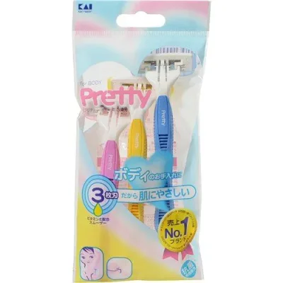 【本日楽天ポイント4倍相当】【送料無料】貝印株式会社Pretty プリティーボディT3枚刃 3本入【CPT】【△】