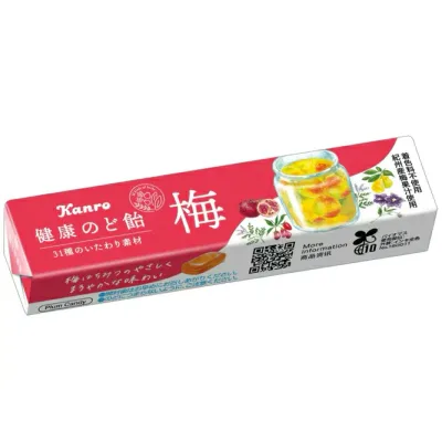 【3%OFFクーポン 10/24 20:00〜10/27 09:59迄】【送料無料】カンロ株式会社 健康のど飴 梅(スティックタイプ)11粒×10個セット【△】【CPT】
