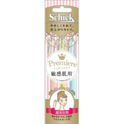 【本日楽天ポイント4倍相当】【定形外郵便で送料無料でお届け】シック・ジャパン株式会社シック プレミア 敏感肌用 まゆ用 Lディスポ(3本入)<マイクロガード付きL型カミソリ>【TK140】