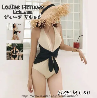 インスタ映え セクシー ワンピース 水着 レディース 黒 カーキ ディープ Vネック ノースリーブ 三角 バックシャン 無地 フィットネス水着 小胸 体型カバー タンキニ ビキニ ママ水着 20代 30代 40代 50代 M L XL