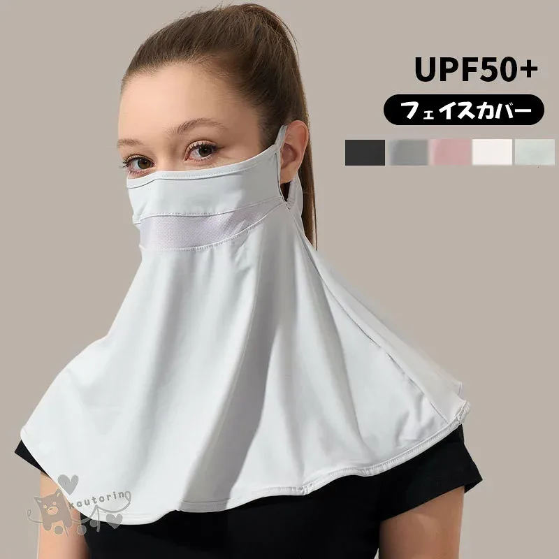 フェイスカバー ネックカバー フェイスマスク 日焼け防止 UPF50+ ゴルフ 通勤 マスク レディース UVカット 女性 スポーツ用 お出かけ 暑さ対策 日除け 遮光 おしゃれ 自転車 飛沫防止 紫外線対策 アウトドア 花粉症対策 車の運転 テニス 屋外作業 送料無料