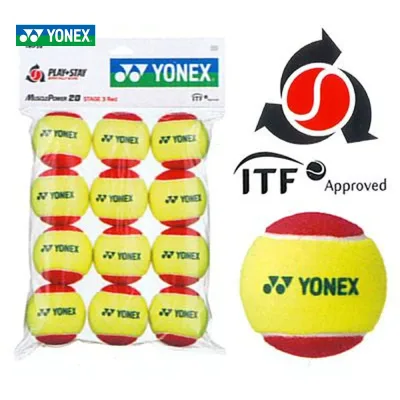 YONEX(ヨネックス)「マッスルパワーボール20(STAGE3 RED) TMP20(12個入り)」キッズ/ジュニア用テニスボール