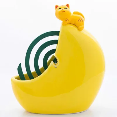 Cat Climbed on the Moon (Tiger) Mosquito Dispeller Mosquito Coil Holder Mosquito Dispeller Mosquito Coil Holder Outdoor Camping Cute