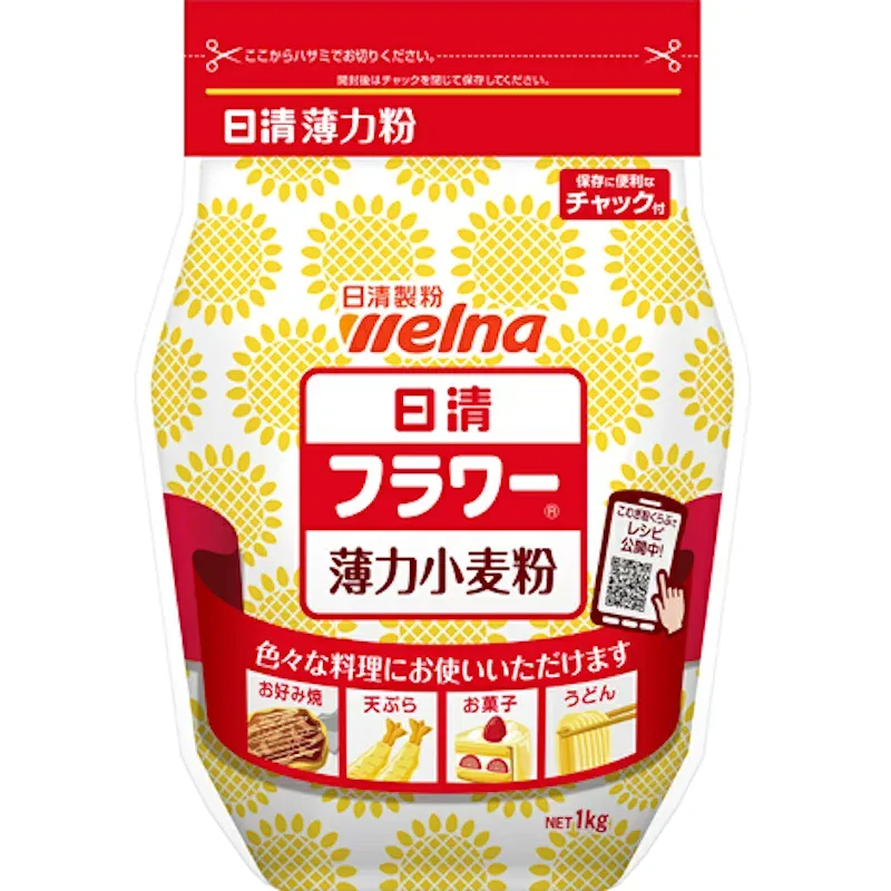 【日清製粉】welna ウェルナ フラワー 薄力小麦粉 <チャック付> 1kg×15個