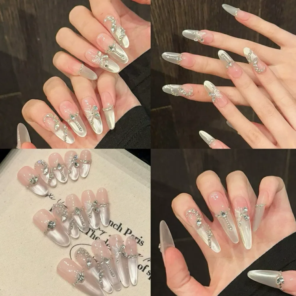 ★New release★ Nails Nail tips Nail stickers Easy to apply Salon quality plump nails 100% handmade No curing required Adhesive gummy easy to install Gel nails Simple