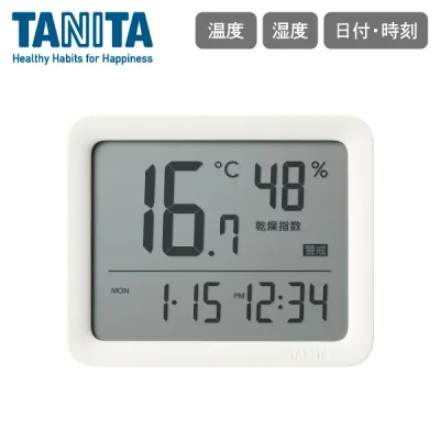 【エントリーで最大100%ポイントバック 】タニタ コンディションセンサー アイボリー TC-421-IVTANITA 室温計 湿度計 日付 曜日 時計 アラーム 室内 環境 暑さ指数 乾燥指数 熱中症 乾燥 フック スタンド