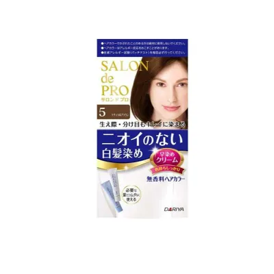 サロンドプロ 無香料ヘアカラー 早染めクリーム 白髪用 5 ナチュラルブラウン 1組入