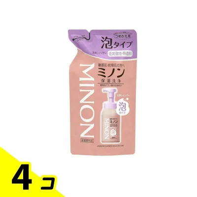 ミノン全身シャンプー 泡タイプ 無香料 詰め替え用 400mL 4個セット