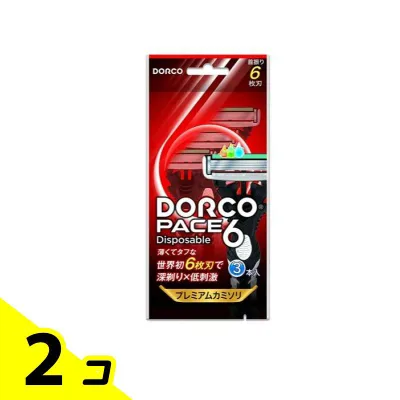 DORCO ドルコ PACE6 首振式 6枚刃カミソリ SXA100 3本入 2個セット