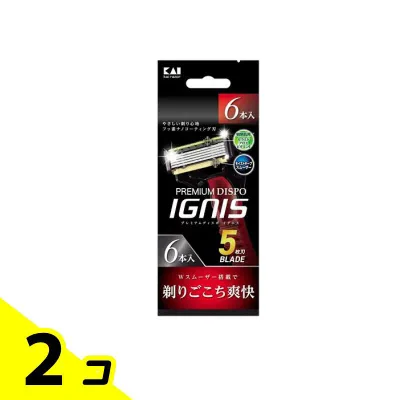 貝印カミソリ PREMIUM DISPO IGNIS プレミアムディスポ イグニス 6本入 2個セット