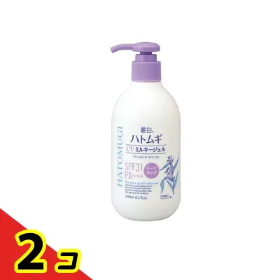 麗白 ハトムギトーンアップ UVミルキージェル SPF31 ポンプ 250mL 2個セット