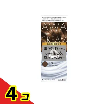 ビゲン 泡クリームカラー 白髪用 4Aヴェールアッシュ 1組入 4個セット
