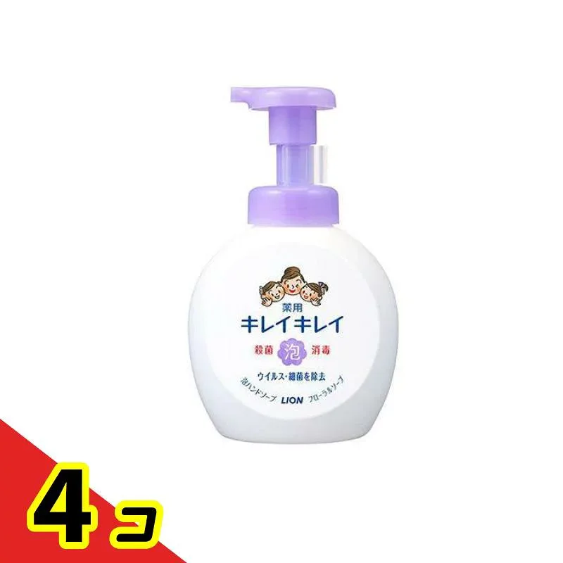 キレイキレイ薬用泡ハンドソープ フローラルソープの香り ポンプ本体 大型サイズ 500mL 4個セット