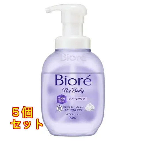 花王 ビオレ ザボディ 泡タイプ ディープクリア 爽やかなハーバルフレッシュの香り 本体 510mL×5個