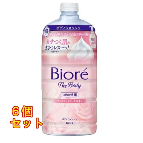 花王 ビオレ ザボディ 泡タイプ 華やかなブリリアントブーケの香り つめかえ 780mL×6個