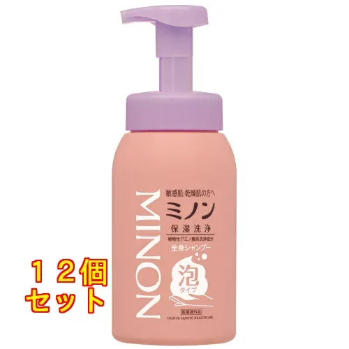 ミノン全身シャンプー 泡タイプ ポンプ 500ml×12個