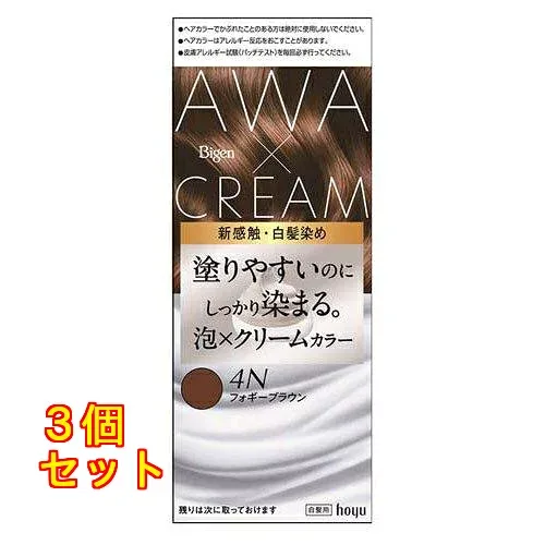 ビゲン 泡クリームカラー 4N フォギーブラウン×3個