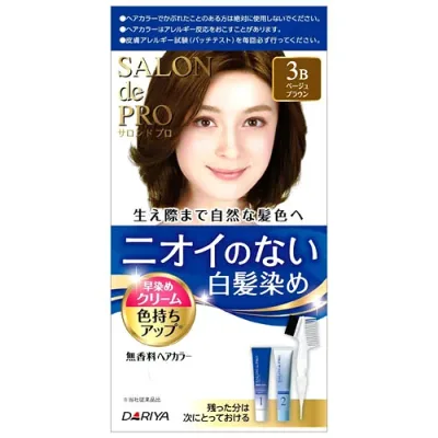 ダリヤ サロンドプロ 無香料ヘアカラー 早染めクリーム 白髪用 3B ベージュブラウン (1セット) 白髪染め 【医薬部外品】