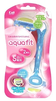 貝印 aquafit アクアフィット (2本入) ボディシェーバー 5枚刃 使い捨てカミソリ