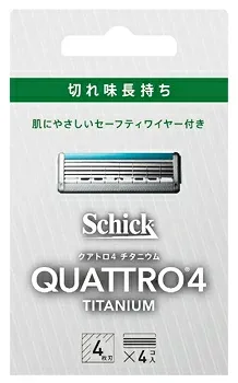 シック クアトロ4 チタニウム 替刃 (4個) カミソリ 髭剃り 4枚刃 Schick