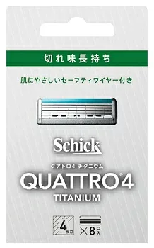 シック クアトロ4 チタニウム 替刃 (8個) カミソリ 髭剃り 4枚刃 Schick