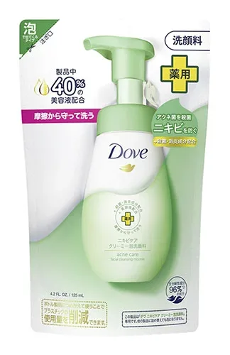 ユニリーバ ダヴ ニキビケア クリーミー泡洗顔料 つめかえ用 (125mL) 詰め替え用 洗顔料 Dove 【医薬部外品】