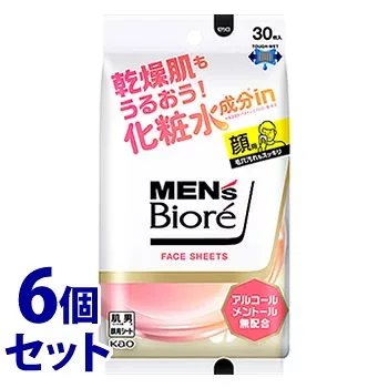 《セット販売》 花王 メンズビオレ フェイスシート 化粧水成分in (30枚)×6個セット 男性用 フェイシャルシート