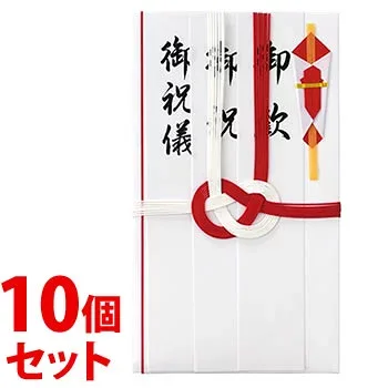 《セット販売》 マルアイ 祝金封 赤白7本結切 短冊3枚入 キ-114 (1枚)×10個セット 御祝用 のし袋 祝儀袋 MARUAI
