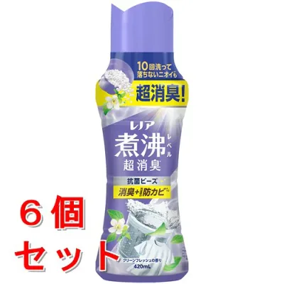 《セット販売》P&G レノア煮沸レベル消臭抗菌ビーズ 洗濯槽の防カビ クリーンフレッシュの香り 本体420ml×6セット
