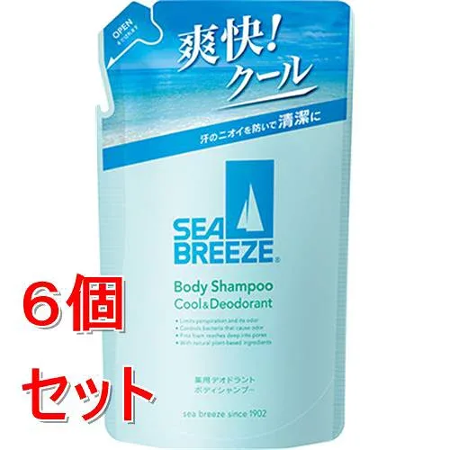 《セット販売》 ファイントゥデイ シーブリーズ ボディシャンプー クール&デオドラント f(つめかえ)(医薬部外品)×6個セット