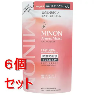 《セット販売》 第一三共 ミノン アミノモイスト モイストチャージ ローション II もっとしっとりタイプ つめかえ用(130ml)×6個セット 敏感肌 化粧水