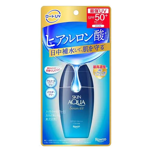 ロート製薬 スキンアクアヒアルロンセラムUV ヒアルロン酸 無香料 SPF50+ PA++++ パウダーフリー