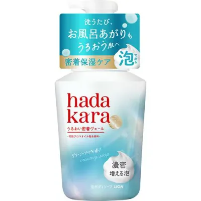 ライオン hadakara モイストボディケアソープ 泡タイプ クリーミーソープの香り 本体 ハダカラ