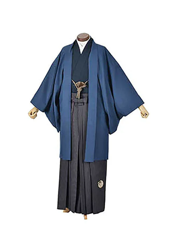【レンタル】袴レンタル 男性袴 12月から1月商品 紋付袴 紺紋付 渋い紋付 成人式袴 卒業式袴 結婚式袴 袴レンタル 男性袴 フルセットレンタル 送料無料 フルセットレンタル 足袋プレゼント 170cm~175cm
