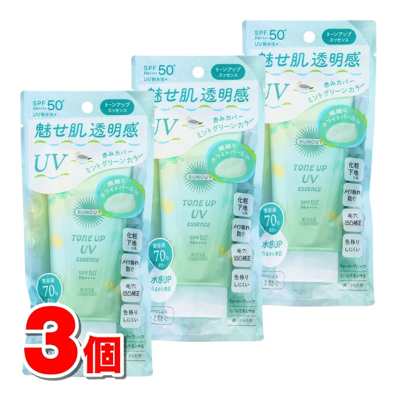 コーセーコスメポート サンカットR トーンアップUV エッセンス ミントグリーン 80g ×3個 ★