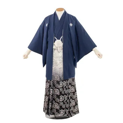 【レンタル】紋付12点フルセット 往復送料無料 新品足袋プレゼント 卒業式 結婚式 成人式 イベント レンタル袴 レンタル衣装 袴セット 羽織袴 紋付袴 袴レンタル 紋付羽織袴 男 袴 男性 セット メンズ 貸衣装 紋付き袴 紋付 羽織 着物 紺系 3AF4N00