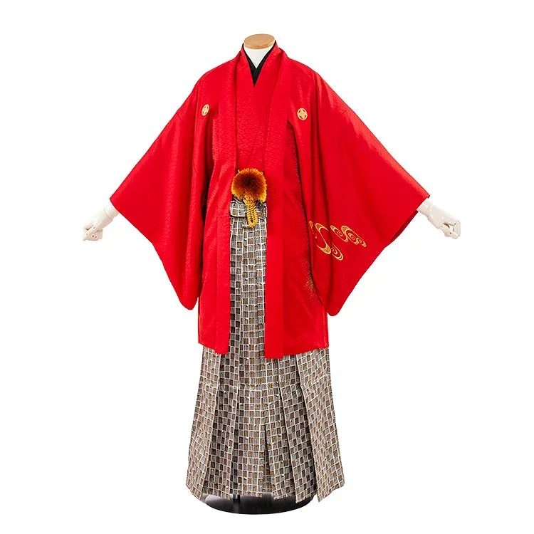 【レンタル】紋付12点フルセット 往復送料無料 新品足袋プレゼント 卒業式 結婚式 成人式 イベント レンタル袴 レンタル衣装 袴セット 羽織袴 紋付袴 袴レンタル 紋付羽織袴 男 袴 男性 セット メンズ 貸衣装 紋付き袴 紋付 羽織 着物 赤紋付 龍虎 3AF5R03