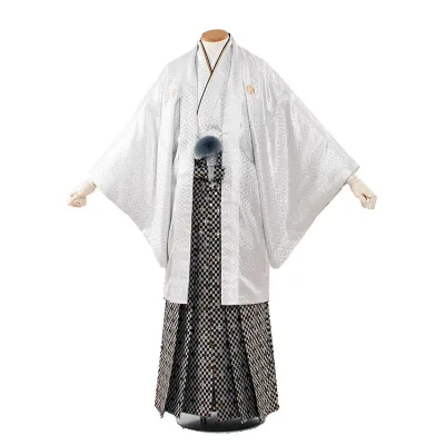 【レンタル】紋付12点フルセット 往復送料無料 新品足袋プレゼント 卒業式 結婚式 成人式 イベント レンタル袴 レンタル衣装 袴セット 羽織袴 紋付袴 袴レンタル 紋付羽織袴 男 袴 男性 セット メンズ 貸衣装 紋付き袴 紋付 羽織 着物 3AF6H07 白シルバー