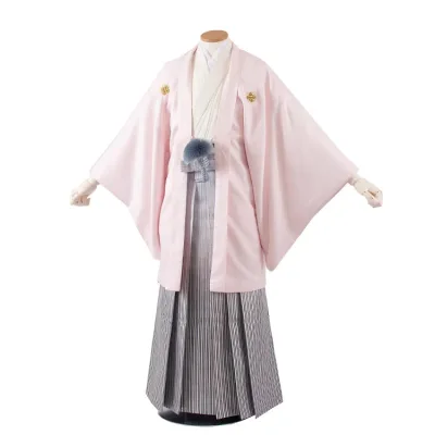 【レンタル】紋付12点フルセット 往復送料無料 新品足袋プレゼント 卒業式 結婚式 成人式 イベント レンタル袴 レンタル衣装 袴セット 羽織袴 紋付袴 袴レンタル 紋付羽織袴 男 袴 男性 セット メンズ 貸衣装 紋付き袴 紋付 羽織 着物 ピンクラメ 7P05