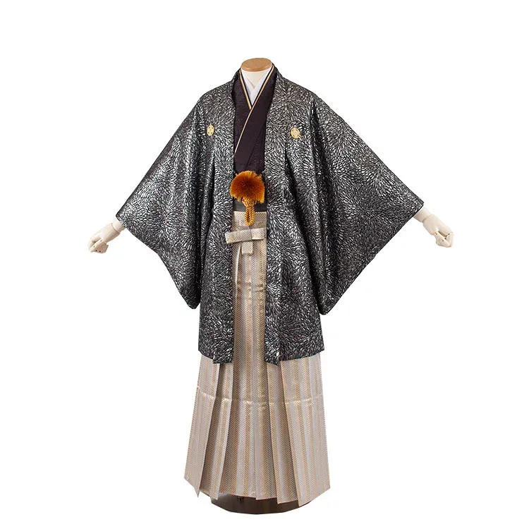 【レンタル】紋付12点フルセット 往復送料無料 新品足袋プレゼント 卒業式 結婚式 成人式 イベント レンタル袴 レンタル衣装 袴セット 羽織袴 紋付袴 袴レンタル 紋付羽織袴 男 袴 男性 セット メンズ 貸衣装 紋付き袴 紋付 羽織 着物 5X14 黒地