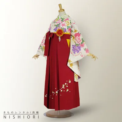 二尺袖着物と袴フルセットレンタル 【貸衣装・卒業式】【Mサイズ Lサイズ】袴・袴【Mサイズ Lサイズ】【ジュニア袴(小学生)対応可】【往復送料無料】