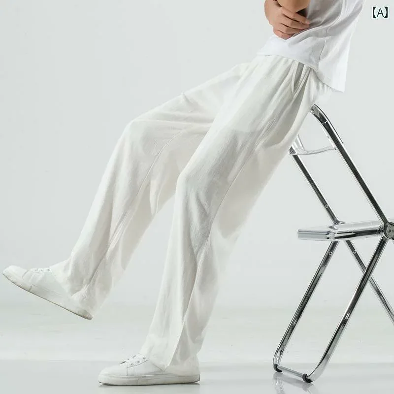 メンズ チャイナテイスト パンツ ズボン 中華服 中国 服 ファッション カジュアル 普段着 レトロ ゆったり 男性 大きいサイズ 夏