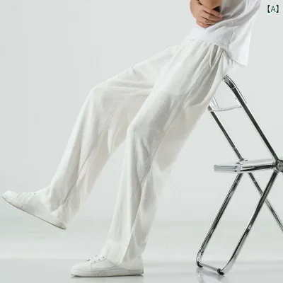 メンズ チャイナテイスト パンツ ズボン 中華服 中国 服 ファッション カジュアル 普段着 レトロ ゆったり 男性 大きいサイズ 夏