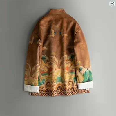 メンズ チャイナテイスト ジャケット 中華服 かっこいい 中国 服 カンフー服 太極拳 ファッション カジュアル 普段着 レトロ ゆったり 大人 男性 大きいサイズ 秋冬