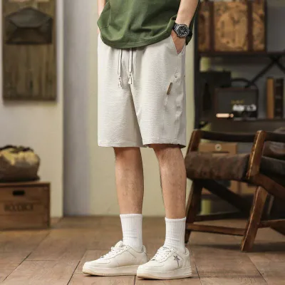 ハーフパンツ メンズ アメリカ スポーツ カジュアルパンツ ショートパンツ ゴムウエスト 5分丈 パンツ 夏 ストレッチ スポーツ ノーアイロン
