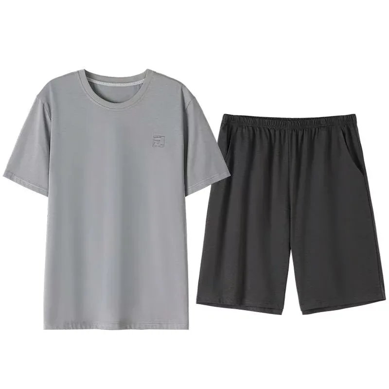 パジャマ ルームウェア セット ナイトウェア メンズ 夏 モーダル 半袖 ショーツ ホーム メンズ 学生 冷感