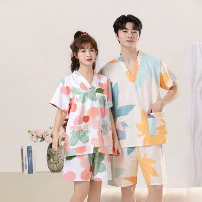 サウナ服 パジャマ ルームウェア カップルウェア ユニセックス お揃い ペアルック かわいい ナチュラル カジュアル リラックス リラクゼーション 部屋着 リフレッシュ 男女兼用