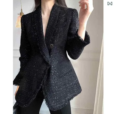 ジャケット レディース ツイード 切り替え ショート丈 アウター ブラック 秋冬 きれいめ 上品 オフィス 通勤 ウール素材 長袖 シングルボタン セレモニー フォーマル カジュアル